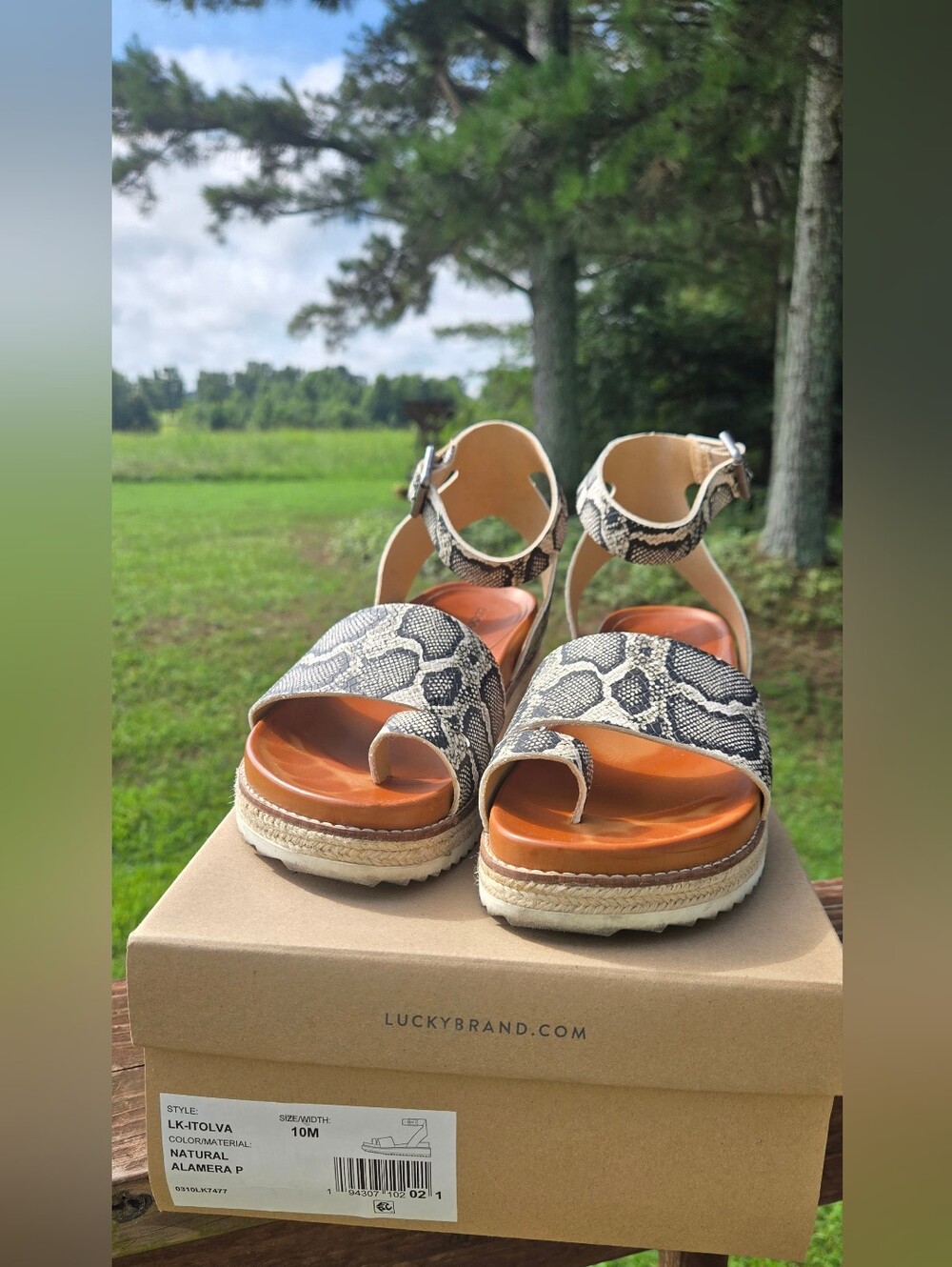 Lucky Brand Snake Print Sandals - Picture 2 of 4